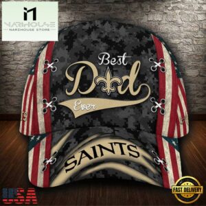 Custom NFL New Orleans Saints Best Dad USA Flag All Over Print 3D Baseball Cap
