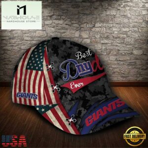 Custom NFL New York Giants Best Dad USA Flag All Over Print 3D Classic Cap