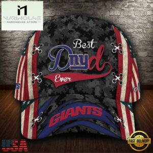 Custom NFL New York Giants Best Dad USA Flag All Over Print 3D Classic Cap