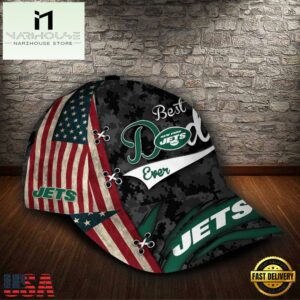 Custom NFL New York Jets Best Dad Camo All Over Print 3D Classic Cap