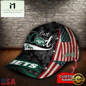 Custom NFL New York Jets Best Dad Camo All Over Print 3D Classic Cap