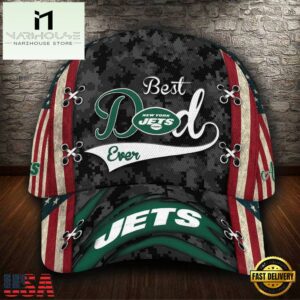 Custom NFL New York Jets Best Dad Camo All Over Print 3D Classic Cap