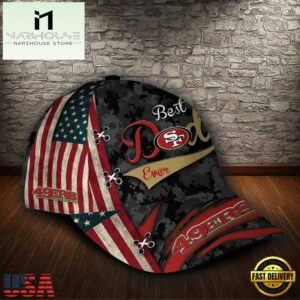 Custom NFL San Francisco 49Ers Best Dad USA Flag All Over Print 3D Baseball Cap