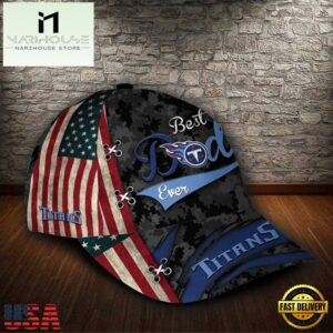 Custom NFL Tennessee Titans Best Dad Ever Camo Pattern All Over Print 3D Classic Cap