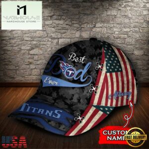 Custom NFL Tennessee Titans Best Dad Ever Camo Pattern All Over Print 3D Classic Cap