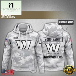 Custom NFL Washington Commanders Nike Arctic Camo 2024 Salute to Service Hoodie