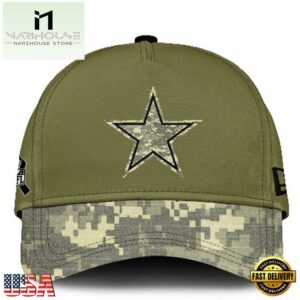 Dallas Cowboys 2024 Salute to Service Club Green Camo Cap Gift For Veteran