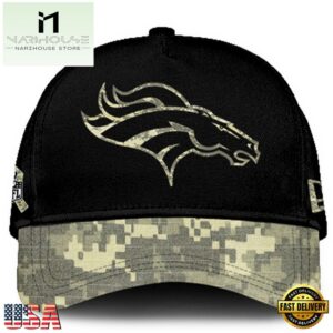 Denver Broncos 2024 Salute to Service Club Black Camo Cap Gift For Veteran
