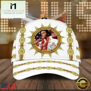 Elvis Presley King of Rock and Roll, Elvis Presley White Classic Cap