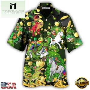 Flamingo And Beer Patrick'S Day Hawaiian Shirt