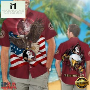 Florida State Seminoles Eagle US Flag Hawaiian Shirt