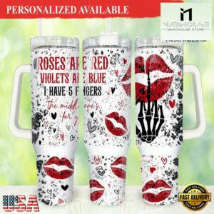Funny Valentines 40oz Tumbler Happy Valentines Day Tumbler - 40oz Tumbler with Handle