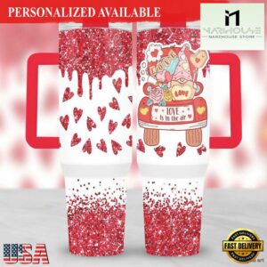 Gnome Valentines Day 40oz Tumbler Love Valentine's - 40oz Tumbler with Handle