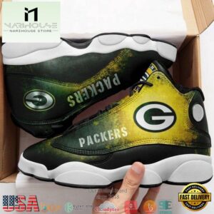 Green Bay Packer NFL Big Logo Football Team 3 Air Jordan 13 Sneaker Shoes - Gift For Fans