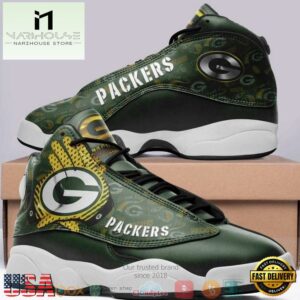 Green Bay Packer NFL Big Logo Football Team 4 Air Jordan 13 Sneaker Shoes - Gift For Fans
