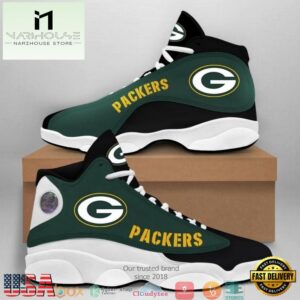 Green Bay Packers NFL Big Logo Football Team Air Jordan 13 Sneaker Shoes - Gift For Fans