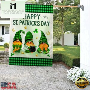 Happy Patrick's Day Gnomes House And Garden Flag