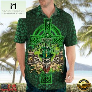 Happy St. Patrick'S Day Cool Skull And Beer Hawaii Shirt