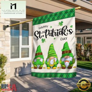 Happy St. Patrick's Day Gnome House And Garden Flag Decor