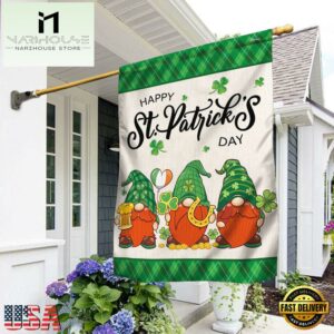 Happy St. Patrick's Day Gnome House And Garden Flag
