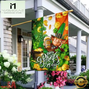 Happy St. Patrick's Day Irish House And Garden Flag Decor