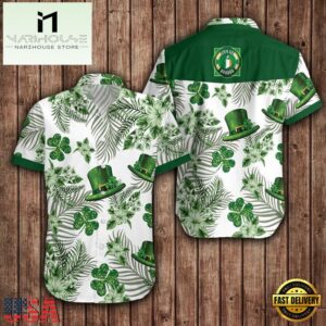 Hawaiian Aloha Shirts, Irish St Patrick'S Day Green Hat And Shamrock Hawaiian Shirt For Men