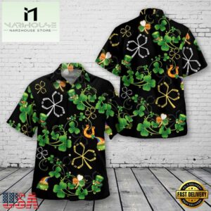Hockey Ball Shamrock St Patricks Day Hawaiian Shirt