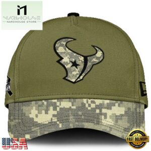 Houston Texans 2024 Salute to Service Club Green Camo Cap Gift For Veteran