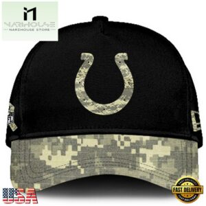 Indianapolis Colts 2024 Salute to Service Club Black Camo Cap Gift For Veteran