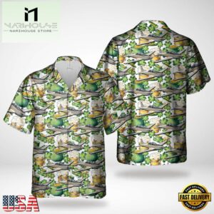 Irish Air Corps An Taerchor Pilatus Pc-9M Saint Patrick Day Hawaiian Shirt