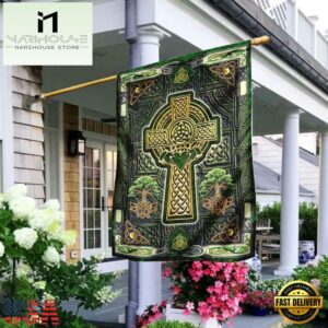 Irish Celtic Cross Happy Saint Patrick's Day House And Garden Flag Decor