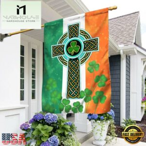 Irish Celtic Knot Cross House And Garden Flag Decor