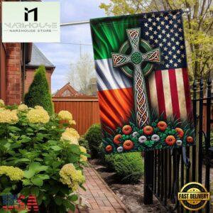 Irish Celtic Knot Cross Irish American House And Garden Flag