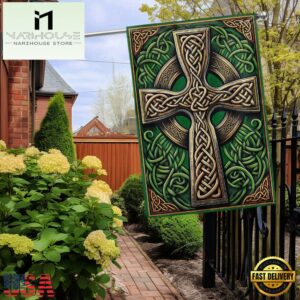 Irish Celtic Knot Cross Saint Patrick's Day House And Garden Flag