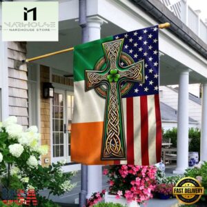 Irish Celtic Knot Cross St. Patrick's Day House And Garden Flag