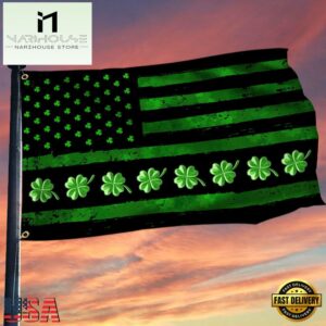 Irish Grommet, St. Patrick's Day Shamrock House And Garden Flag