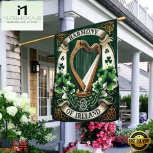 Irish Harp Harmony of Ireland House And Garden Flag