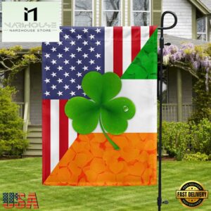 Irish Shamrock American Fla House And Garden Flag