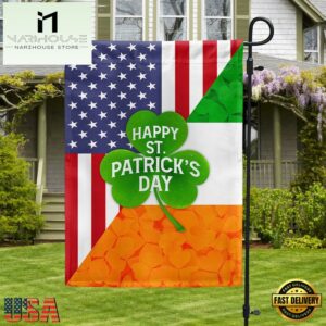 Irish Shamrock American Happy St. Patrick's Day House And Garden Flag