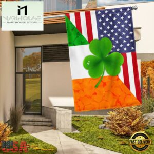 Irish Shamrock American House And Garden Flag Decor