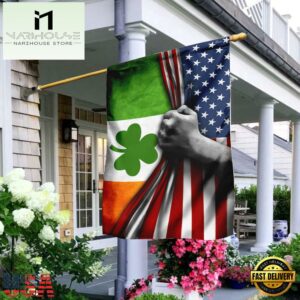 Irish Shamrock Clover House And Garden Flag
