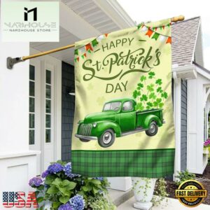 Irish Shamrock Truck House And Garden Flag Decor