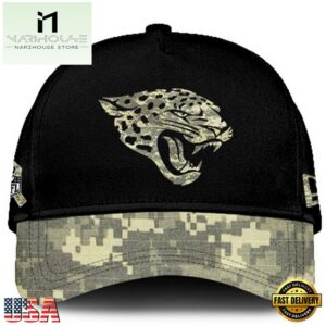 Jacksonville Jaguars 2024 Salute to Service Club Black Camo Cap Gift For Veteran