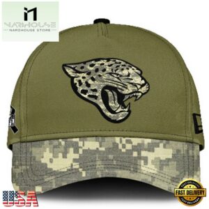 Jacksonville Jaguars 2024 Salute to Service Club Green Camo Cap Gift For Veteran