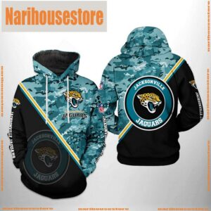 Jacksonville Jaguars NFL Camo Team 3D Printed Hoodie Zipper Hoodie