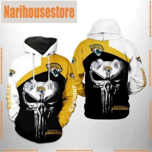 Jacksonville Jaguars NFL Skull Punisher Team 3D Printed Hoodie Zipper Hoodie