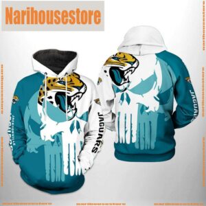 Jacksonville Jaguars NFL Team Skull 3D Printed Hoodie Zipper Hoodie