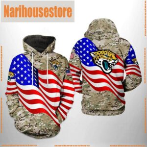Jacksonville Jaguars NFL US Flag Camo Veteran Team 3D Printed Hoodie