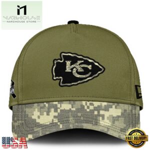 Kansas City Chiefs 2024 Salute to Service Club Green Camo Cap Gift For Veteran
