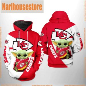 Kansas City Chiefs NFL Baby Yoda Team 3D Printed Hoodie